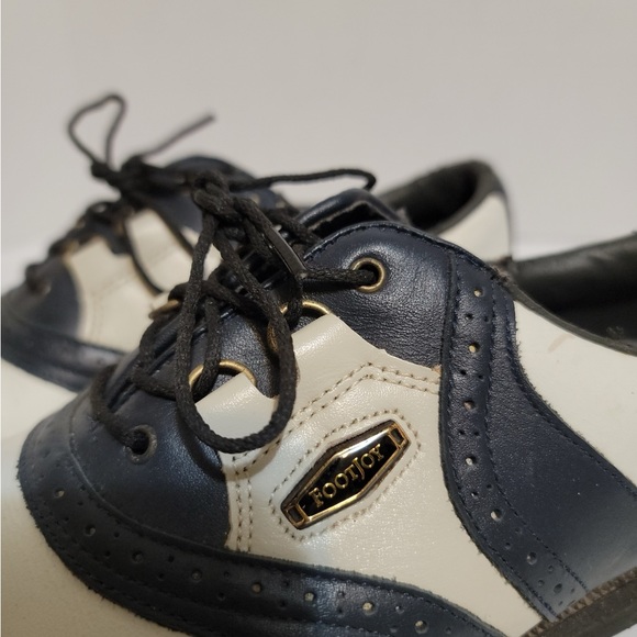 FootJoy AquaLites Black White Saddle Oxford  Men's Size 8.5 Golf - Picture 3 of 9